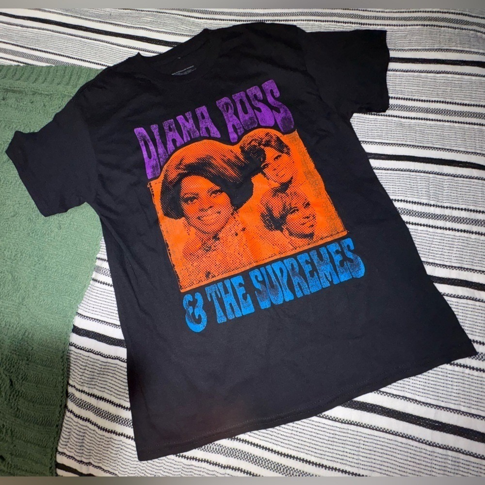 Diana Ross Supremes Graphic T Shirt Cross Colours Black Retro Tee M